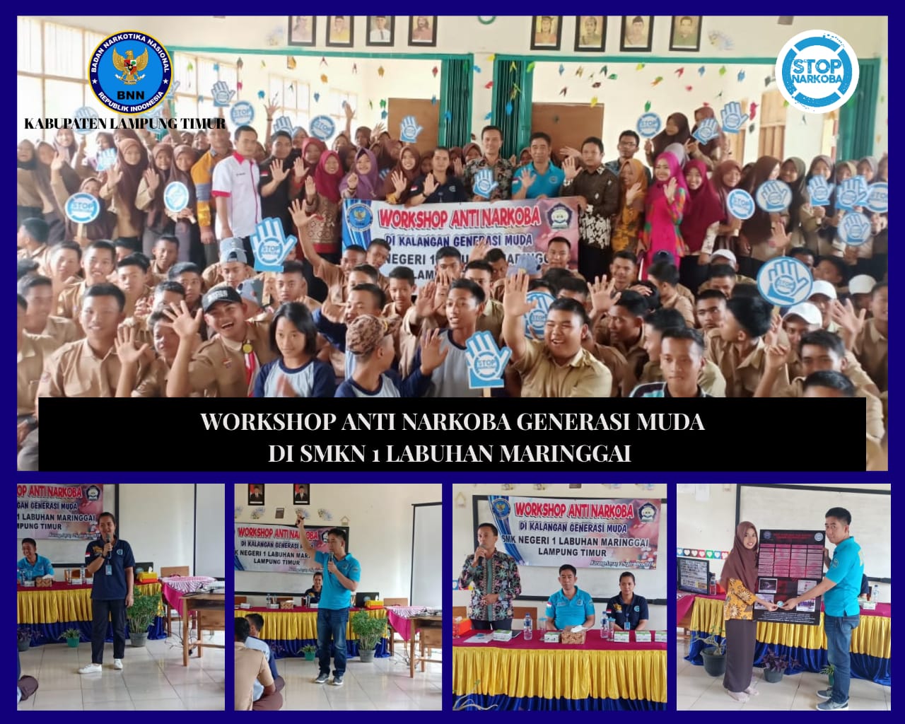 INSERT KONTEN PADA WORKSHOP ANTI NARKOBA GENERASI MUDA DI SMKN 1 LABUHAN MARINGGAI