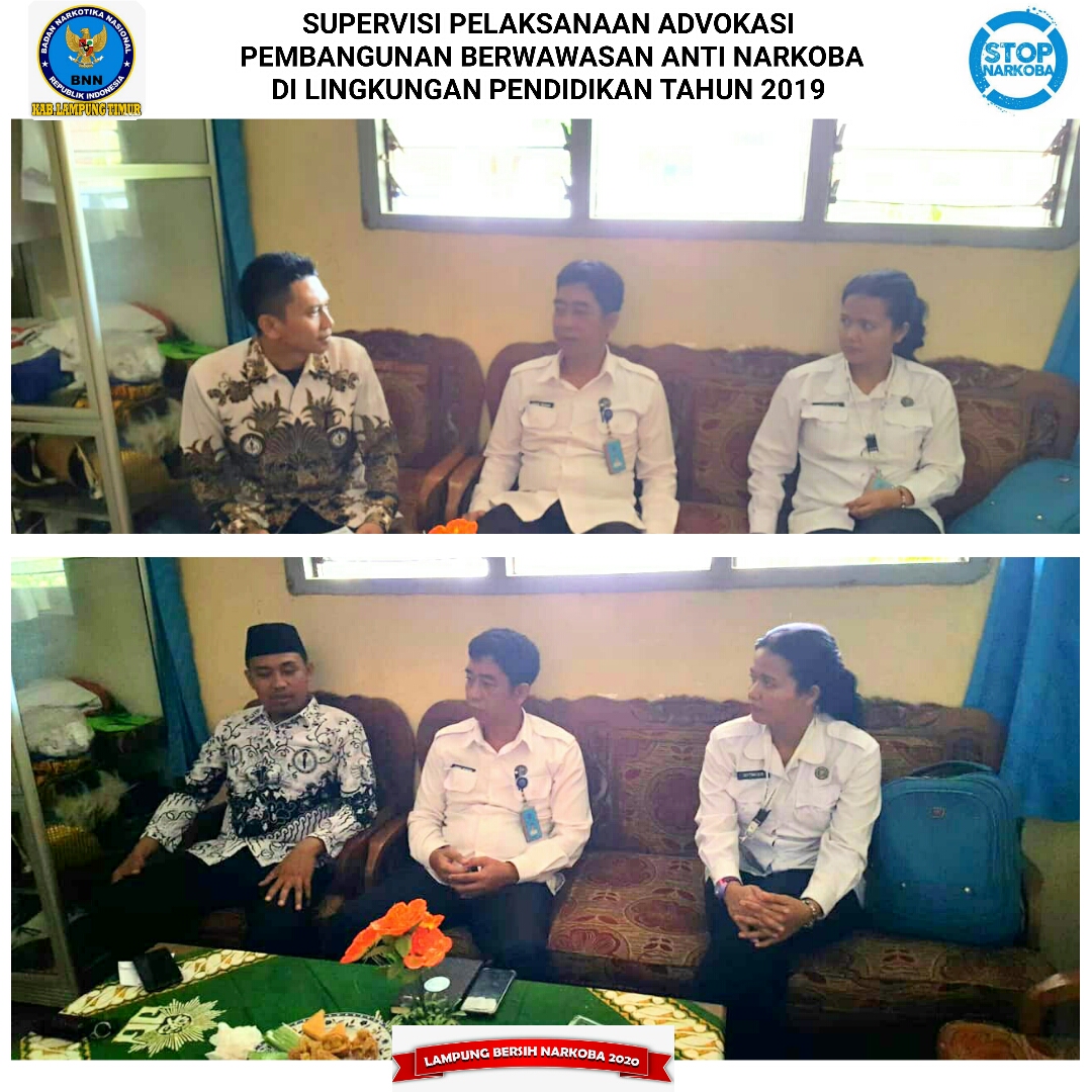 SUPERVISI PELAKSANAAN ADVOKASI PEMBANGUNAN BERWAWASAN ANTI NARKOBA DI LINGKUNGAN PENDIDIKAN TAHUN 2019
