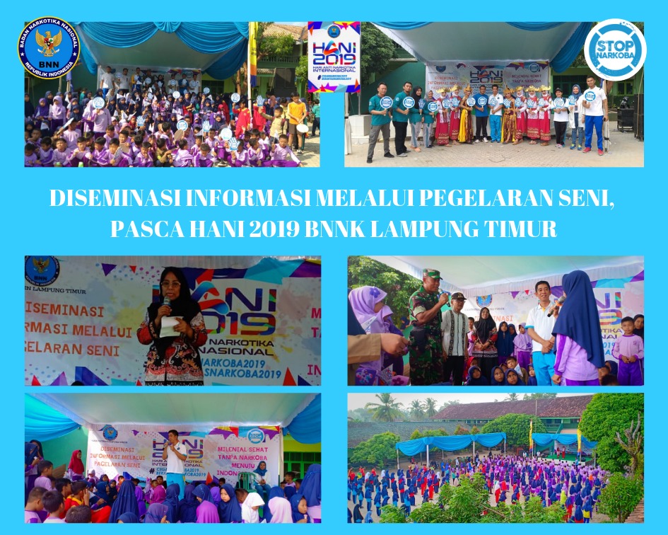 DISEMINASI INFORMASI MELALUI PAGELARAN SENI, PASCA HANI 2019 BNNK LAMPUNG TIMUR