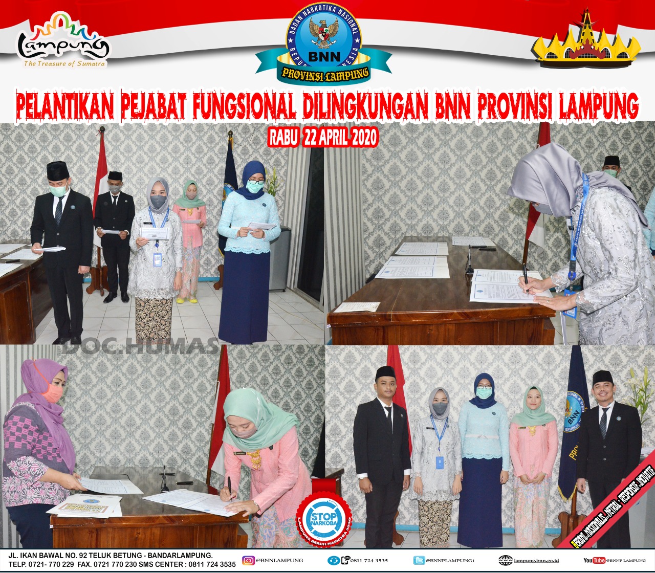 PELANTIKAN PEJABAT FUNGSIONAL DILINGKUNGAN BNN PROVINSI LAMPUNG PELANTIKAN PEJABAT FUNGSIONAL DILINGKUNGAN BNN PROVINSI LAMPUNG