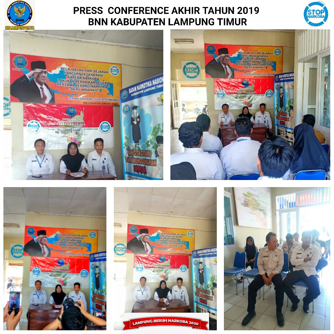 PRESS CONFERENCE AKHIR TAHUN 2019 BNN KABUPATEN LAMPUNG TIMUR