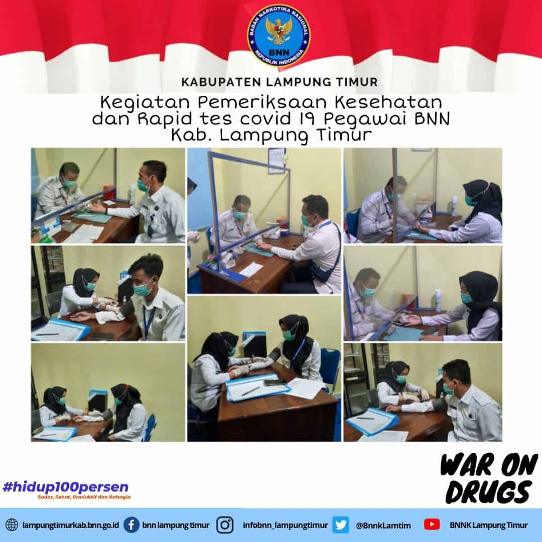 PEMERIKSAAN RAPID TEST COVID-19 DI BNN KABUPATEN LAMPUNG TIMUR PEMERIKSAAN RAPID TEST COVID-19 DI BNN KABUPATEN LAMPUNG TIMUR