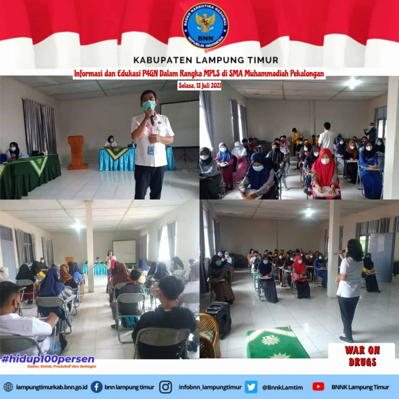 INFORMASI DAN EDUKASI P4GN DALAM RANGKA MPLS DI SMA MUHAMMADIYAH PEKALONGAN KABUPATEN LAMPUNG TIMUR INFORMASI DAN EDUKASI P4GN DALAM RANGKA MPLS DI SMA MUHAMMADIYAH PEKALONGAN KABUPATEN LAMPUNG TIMUR