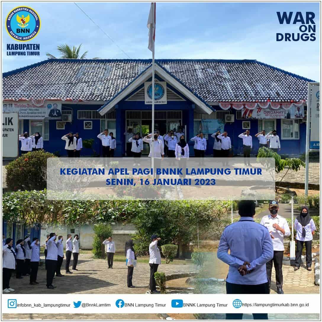 Apel Senin Pagi Rutin di Lingkungan Kantor BNN Kabupaten Lampung Timur Apel Senin Pagi Rutin di Lingkungan Kantor BNN Kabupaten Lampung Timur