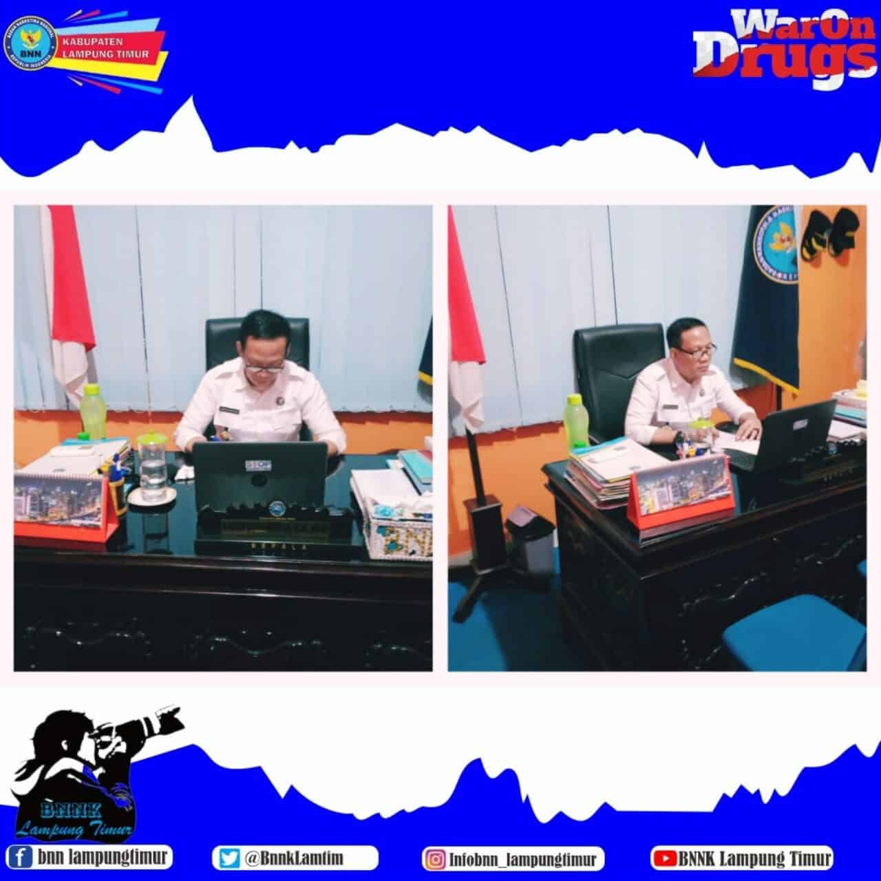 KEPALA BNNK LAMPUNG TIMUR MENGIKUTI RAPAT PIMPINAN DI LINGKUNGAN BNN MELALUI VIDEO CONFERENCE KEPALA BNNK LAMPUNG TIMUR MENGIKUTI RAPAT PIMPINAN DI LINGKUNGAN BNN MELALUI VIDEO CONFERENCE