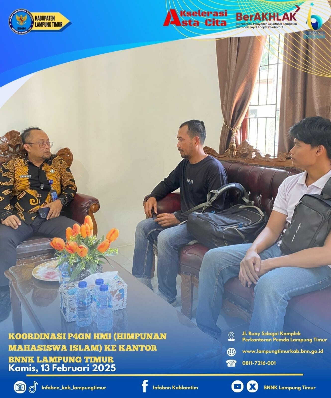 HMI (HIMPUNAN MAHASISWA ISLAM0 DATANGI KANTOR BNNK LAMPUNG TIMUR Konsep Otomatis