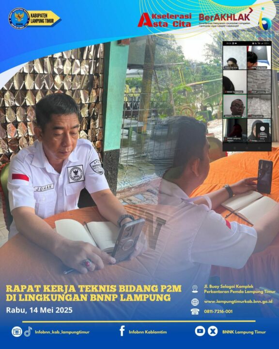 RAPAT KERJA TEKNIS P2M DI LINGKUNGAN BNNP LAMPUNG