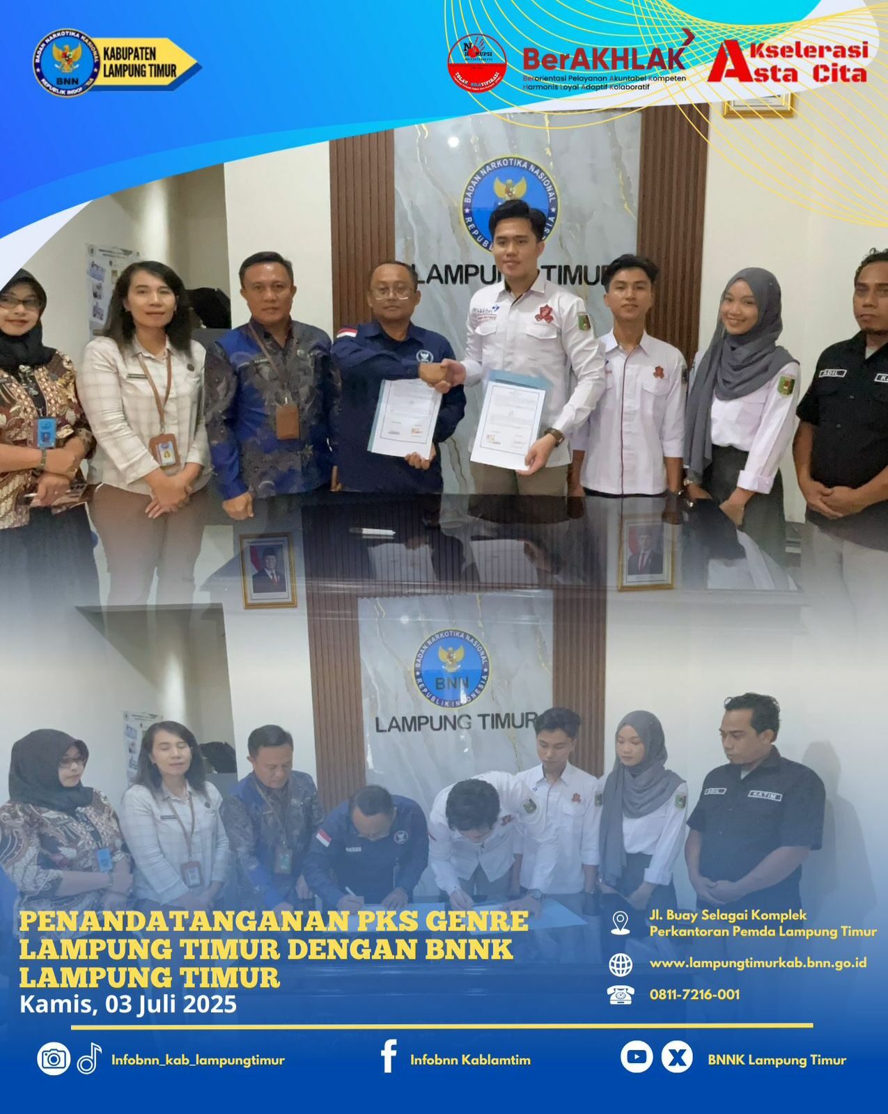 BNN Lamtim dan Genre Lamtim Cegah Narkoba di Kalangan Generasi Muda
